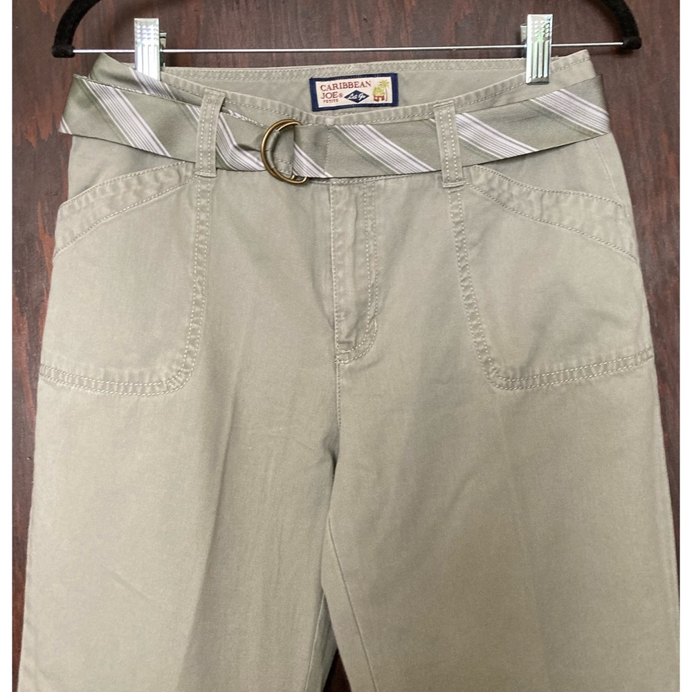 NWOT Carribean Joe Belted Pants, size 4P, in light sage green
